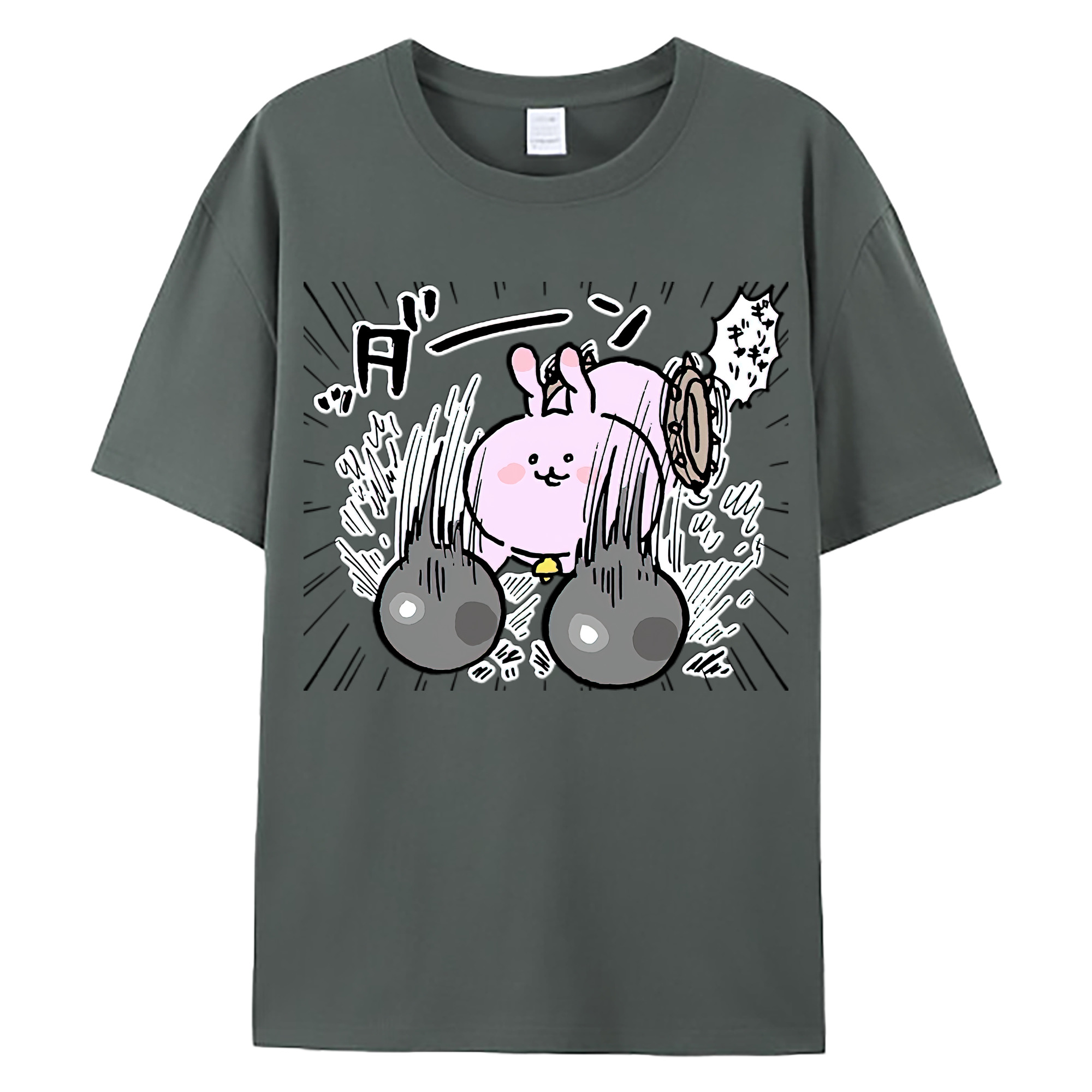 （画像用） ちいかわ うさぎ Chii-kawa usagi 綿100％ メンズ半袖Tシャツ｜肌触りやわらか＆通気性